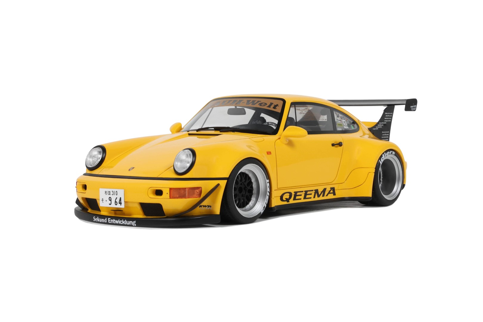 1:18 PORSCHE 911/964 RWB QEEMA YELLOW 2024 - GT Spirit - GT492